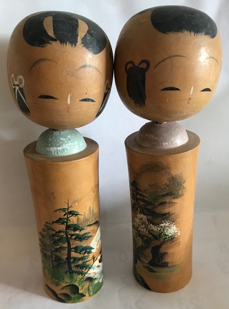 50年くらい前の古い首振りこけし(24cm)拍卖