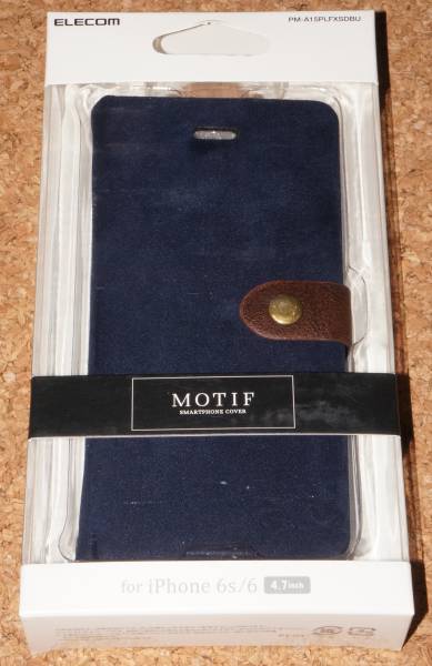 ☆新品★ELECOM iPhone6s/6 MOTIF スエード調カバー ベルトスナップ付き ネイビー拍卖