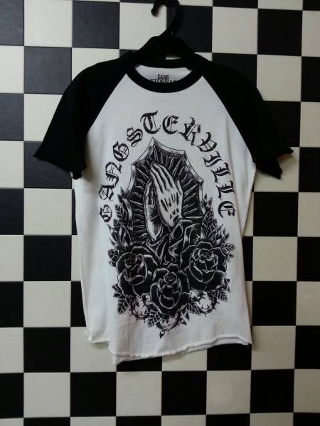 ホットロッドバイカースタイルgangstervilleプレイングハンドタトゥーラグランシャツ拍卖