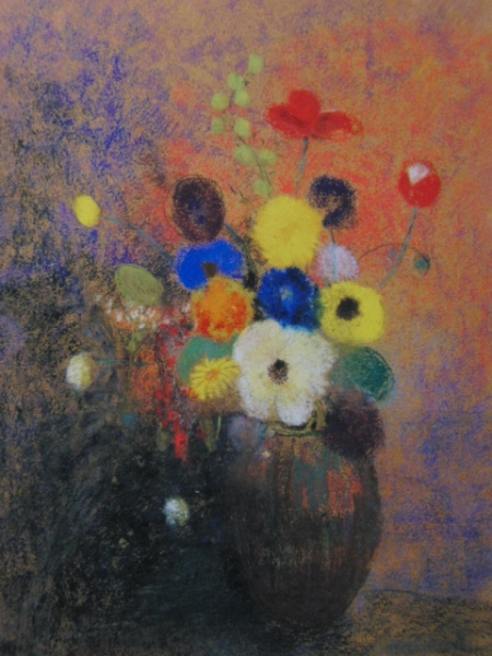 オディロン・ルドン、花瓶の花、希少画集画、新品額装付、 salt拍卖