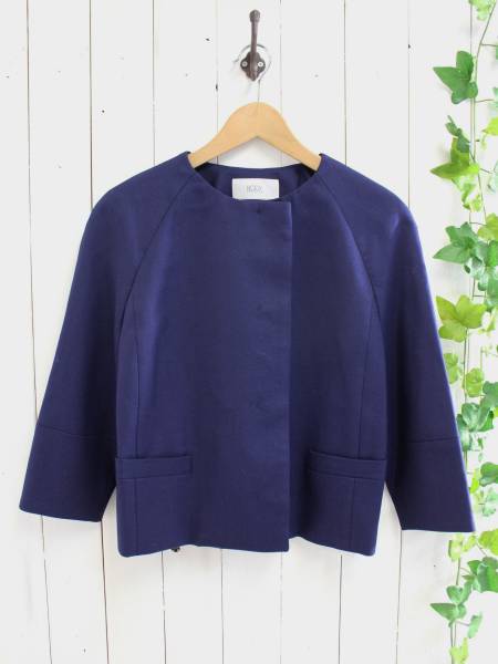 定価39,000円 新品*BODY DRESSING ボディドレッシング*ウール混ノーカラージャケット 38(M)拍卖