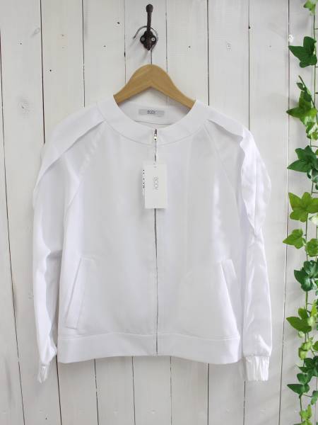 定価30,000円 新品*BODY DRESSING ボディドレッシング*ライトアウター 肩フリル ノーカラージャケット ブルゾン 36(S)*拍卖