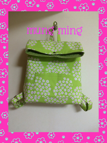 ☆ハンドメイド☆マリメッコ☆ドットボタン付き二つ折りリュックサック♪拍卖