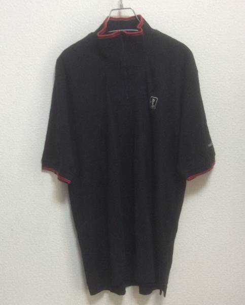 正規品 PEARLY GATES パーリーゲイツ 半袖 ポロシャツ ゴルフ メンズ サイズ 6 マスターバニー キャロウェイ ロゴ刺繍 ジップ拍卖