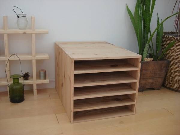 ★サイズ変更可能★B4木製5段書類棚②/無垢材☆収納 カントリー ナチュラル オーダー可能 オーダー可 サイズ変更可拍卖