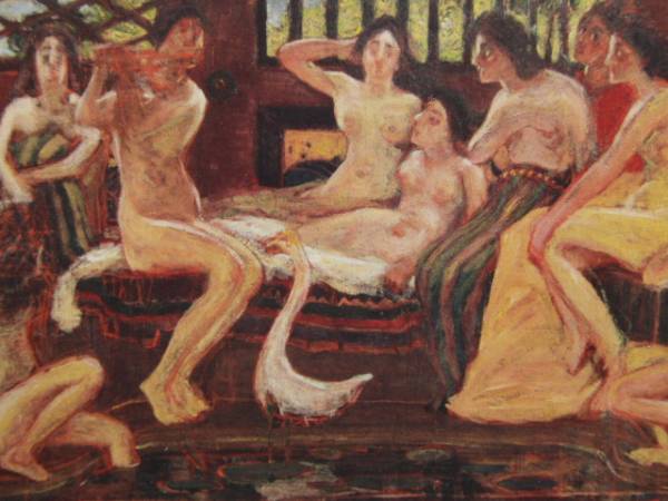 青木繁、天平時代、希少画集画、新品額装付、状態良好、送料無料、salt拍卖