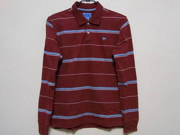 即決!USA古着●エアロポステールボーダーデザイン長袖ポロシャツ!アメカジ拍卖