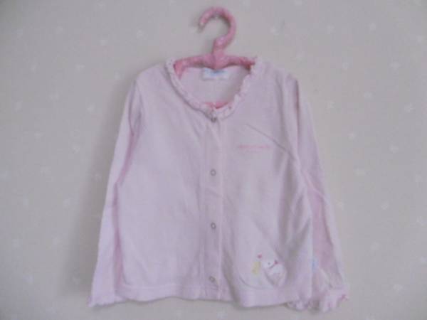 Ω ポンポネット Ω★90㎝★ 可愛い長袖コットンカーディガン ■ピンク■拍卖