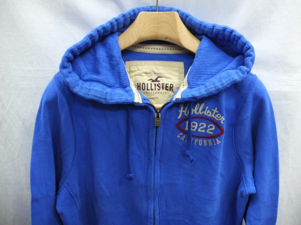 ★送料割引!ヨットパーカ ダメージスウェット 裏起毛 M表示 Lサイズ相当 青 米国HOLLISTER★OUTLET未使用格安!拍卖