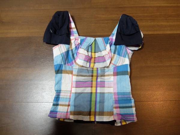 かわいい肩リボン綿カットソーXS美品拍卖