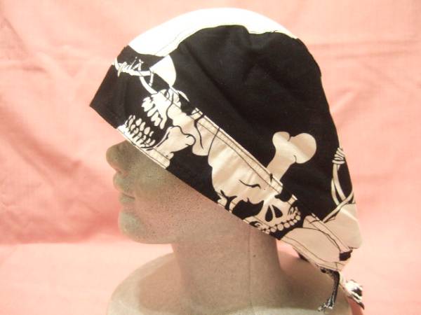 横浜最新 THEドクロ♪スカールバンダナキャップ黒 4枚まで送料180円 ξbcξ ξ 47s拍卖