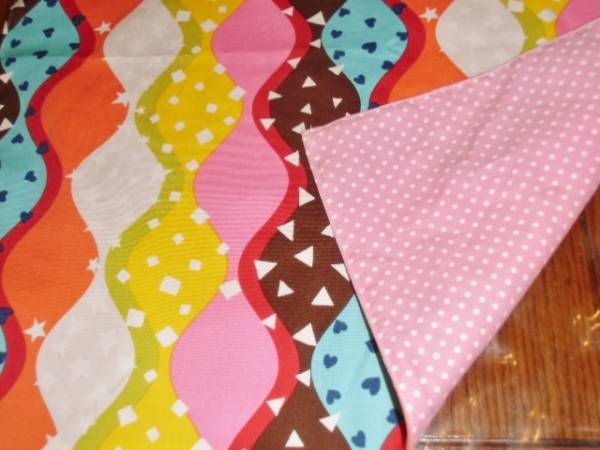 No.241 裏付ランチョンマット ハンドメイド 35x45 オレンジウエーブ拍卖