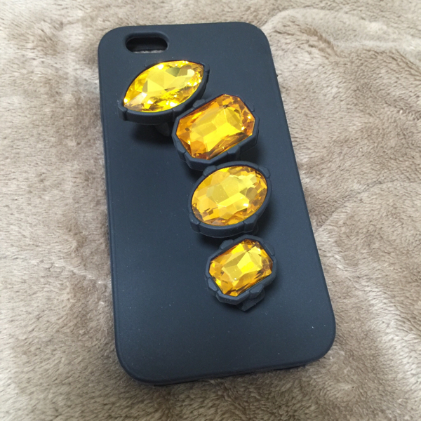 新品#宝石 リング#iPhone6 6s カバー#イエロー拍卖