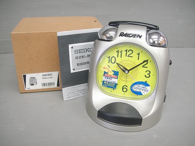 【NG032】SEIKO セイコー RAIDEN ライデン 目覚まし時計 KR213 スヌーズ ライト付き アラーム クロック 拍卖