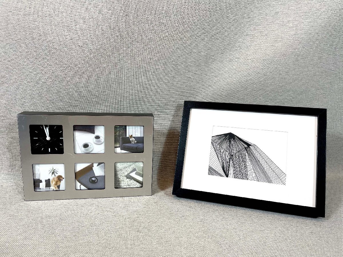 TS1316B_Ts◆モデルR展示品◆Chatani他◆フォトフレーム◆2個セット◆時計:W283 H195 D38◆W325 H235 D35◆拍卖