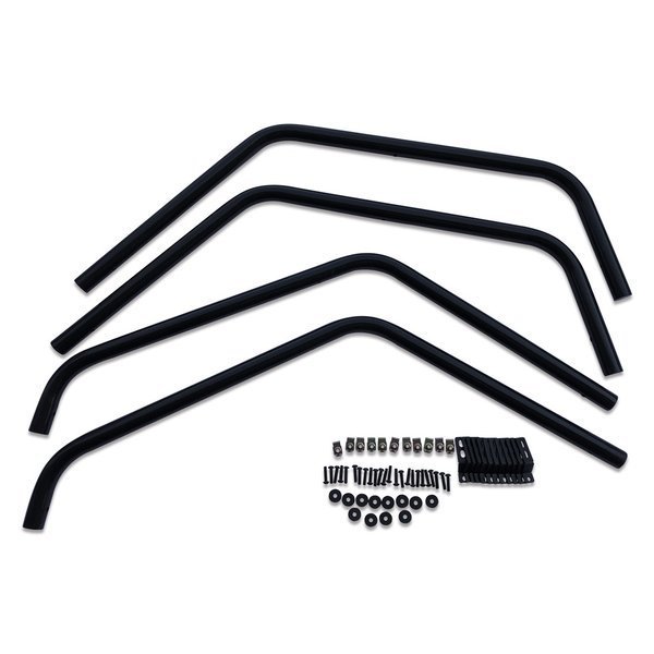 JEEP JK ラングラー H19.3~ 2ドア 4ドア スチール パイプ フェンダー ガード 32mm径 フロント リア 1台分 艶あり ブラック AP-MT009拍卖