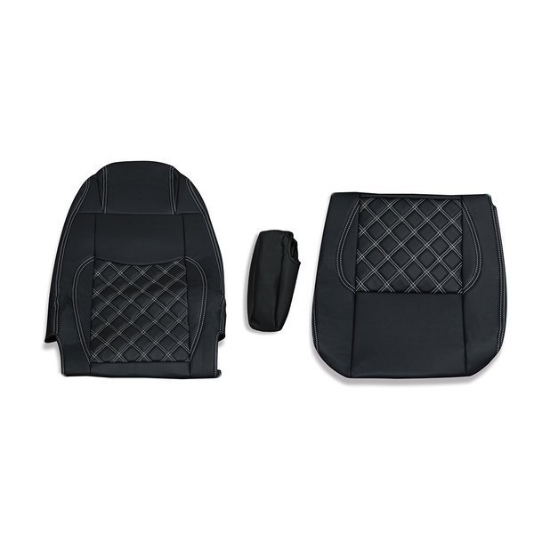 日野 プロフィア テラヴィ シートカバー 艶無し 運転席 ダイヤモンドステッチ ホワイト AP-CV007R-WL拍卖