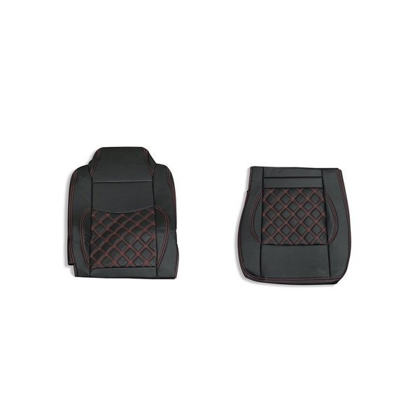 いすゞ NEW ギガ 平成19年4月~平成27年10月 シートカバー 艶無し 黒 助手席 ダイヤモンドステッチ レッド AP-CV015L-RL拍卖