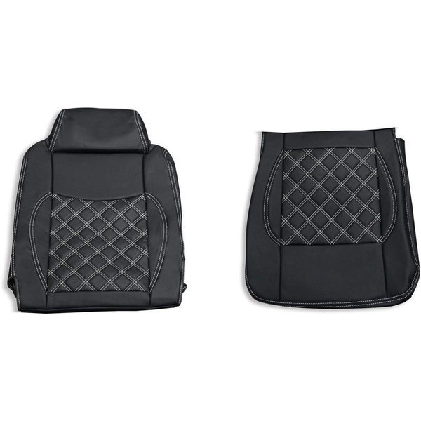 日野 レンジャープロ シートカバー 艶無し 黒 助手席 ダイヤモンドステッチ ホワイト AP-CV010L-WL拍卖