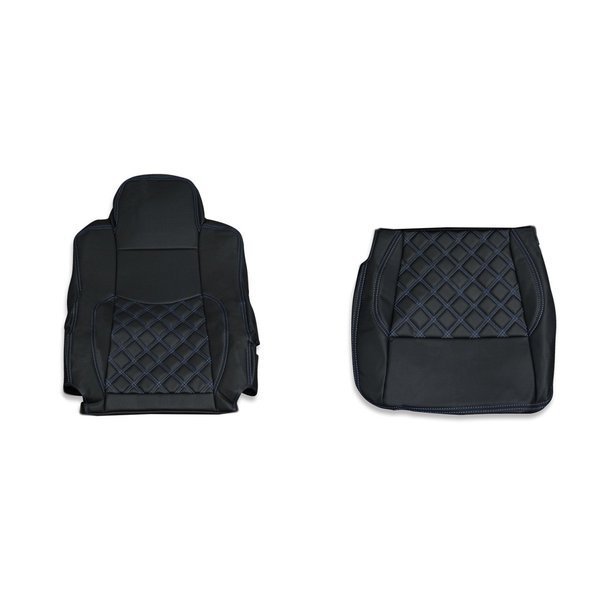 いすゞ ファイブスター ギガ H27.11- シートカバー 艶無し 助手席 ダイヤモンドステッチ ブルー AP-CV008L-BL拍卖