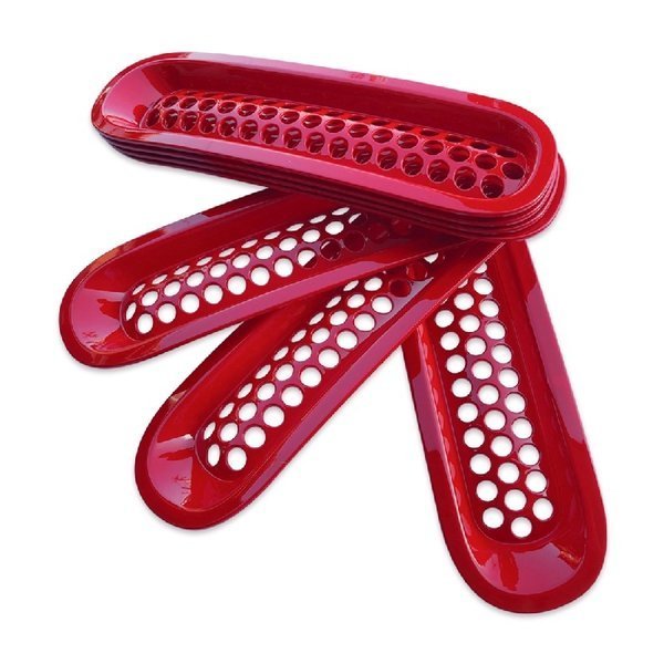 JEEP JK ラングラー H19.3~ 2ドア 4ドア パンチング メッシュ グリル フレーム ABS製 レッド 7pcs 両面テープ 貼り付け AP-MT005拍卖