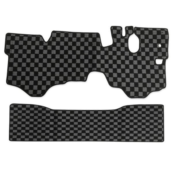 マツダ タイタン / ダッシュ H12年-H22年 標準 ダブルキャブ フロアマット フロント リア グレー x ブラック チェック 灰x黒 PA-TFM1920-G拍卖