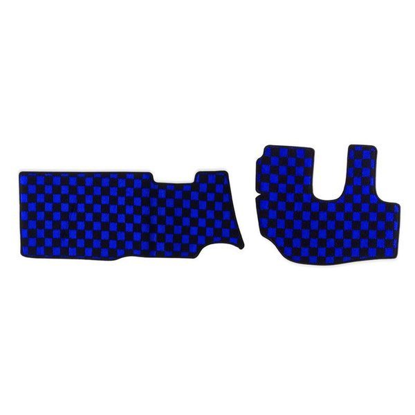 デュトロ ダイナ トヨエース 平成11年5月- 標準 シングル ダブル フロアマット フロント ブルー x ブラック チェック 青x黒 PA-TFM21-BL拍卖