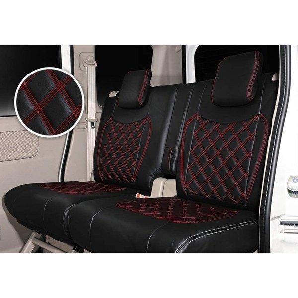 シートカバー 200系 ハイエース DX 車用フロント リア一台分 キルトタイプ ブラックレザー レッドステッチ TOW-1拍卖