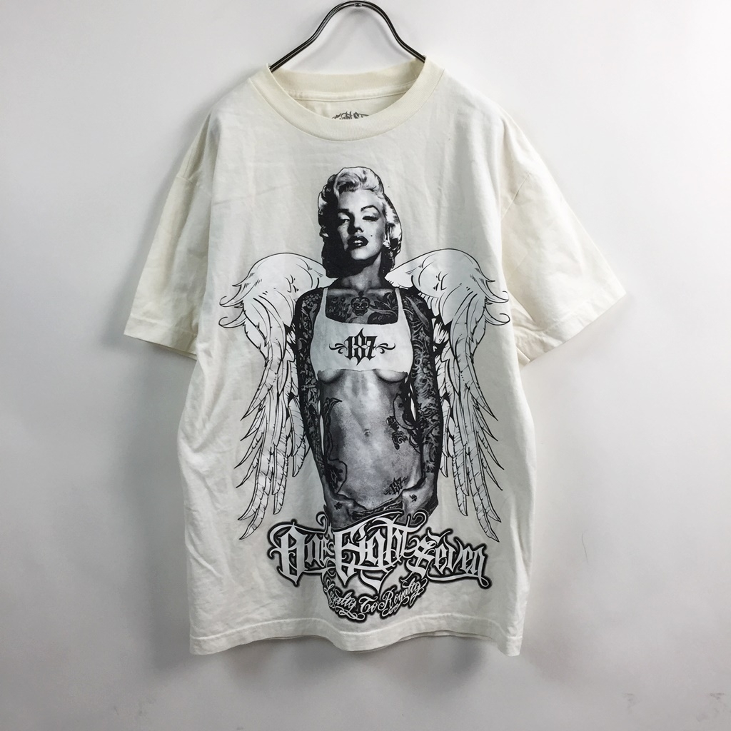 One Fight Seven 半袖Tシャツ プリント USA製 コットン100% ホワイト白 サイズM メンズ ローライダー拍卖