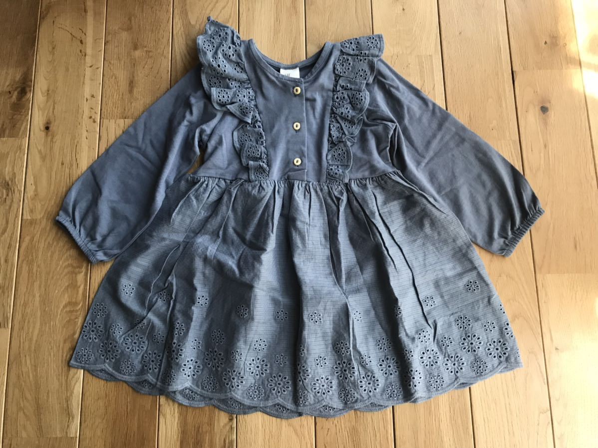 新品 H&M 刺繍 ワンピース 長袖 90センチ 95センチ 女の子 ベビー拍卖