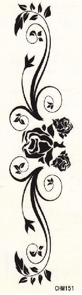 タトゥーシール ボディーシール 【トライバル・花・フラワー・バラ・薔薇】 【15cm×4cm ハロウィン 仮装 コスプレ】【CHM151】拍卖