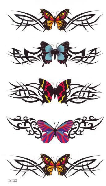 タトゥーシール 蝶・トライバル【17x10cm ハロウィン 仮装 コスプレ・HM322】拍卖