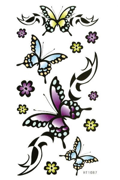 タトゥーシール 蝶 バタフライ 【12x6cm ハロウィン 仮装 コスプレ HT1087】拍卖