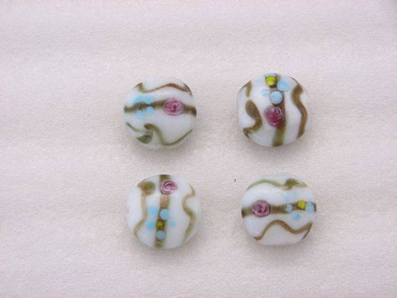 ベネチアン風ガラスビーズ 柄ガラスビーズ丸 20mm手芸 ビーズ 手作り ハンドメイド パーツ VGB-8拍卖