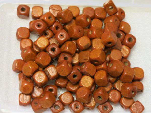 ウッドビーズ 約7.5x7.5mm 四角 うす茶色 40個 45-RG拍卖