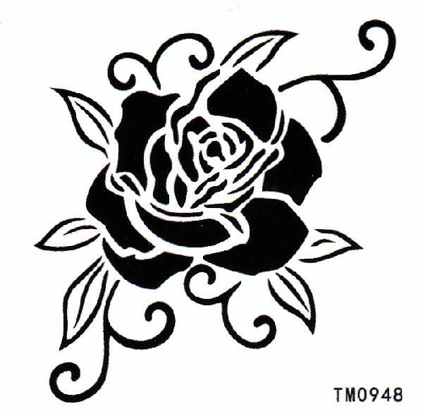 タトゥーシール 薔薇・ばら・バラ・ローズ 6x6cm ハロウィン 仮装 コスプレ tm0948拍卖