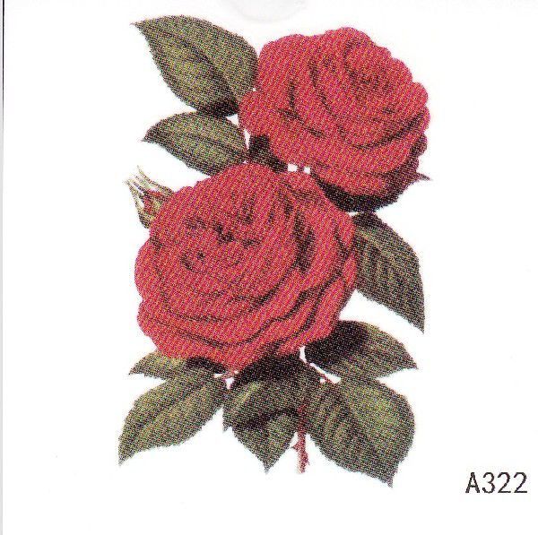 タトゥーシール 薔薇・バラ・ローズ 6x6cm ハロウィン 仮装 コスプレ・a322拍卖