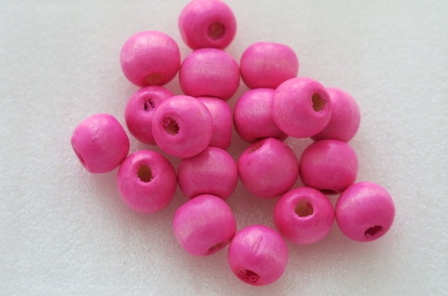 ウッドビーズ 約9X10mm 丸 マル・ピンク 約50個 38-PK拍卖