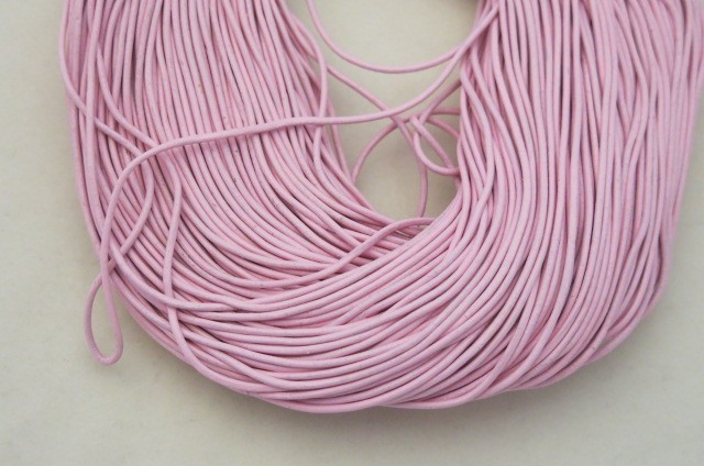 本革紐 丸タイプ 1.5mm 10cm単位 レザー ピンク (PK)拍卖