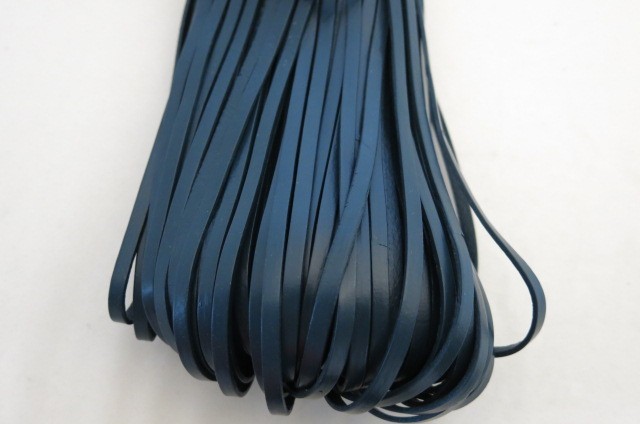 本革紐 平タイプ 5x2mm 10cm単位 濃い青色 (DA) レザー 拍卖