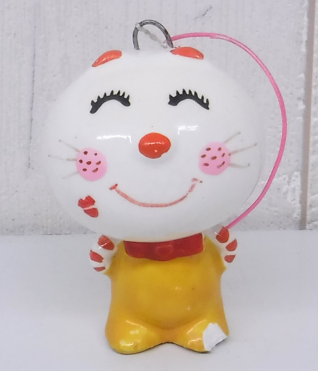 昭和レトロ 当時物 *レトロマスコット人形 *陶器 猫 *置物 オブジェ インテリア *ねこ ネコ 人形 *5.5cm *内藤ルネ?水森亜土?拍卖