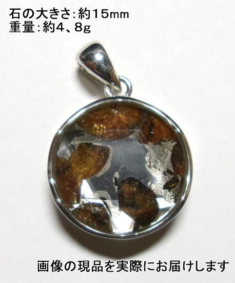 NO.24 パラサイト・セリコ隕石両面ヘキサゴン Serichoペンダント <生命力・調和力> SV925フレーム 天然石現品拍卖