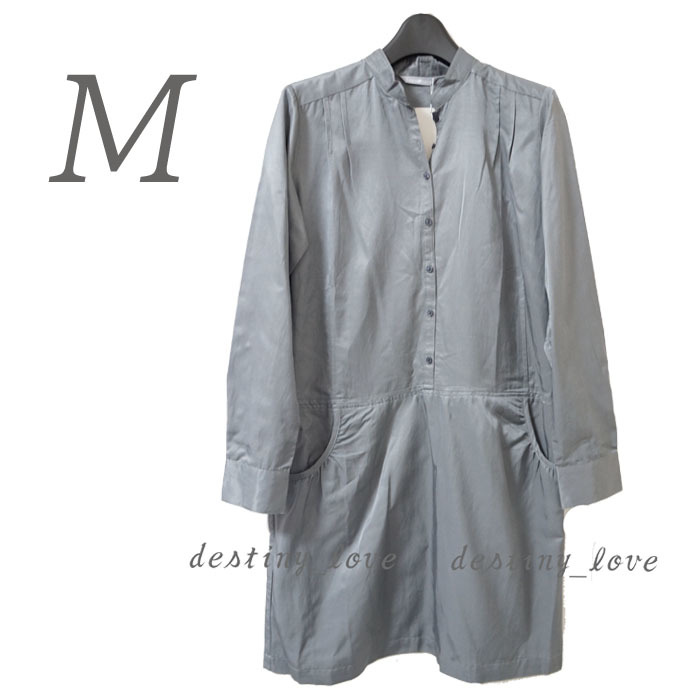●新品/ワンピース/チュニック/グレー系/光沢/M/レディース●f3294拍卖