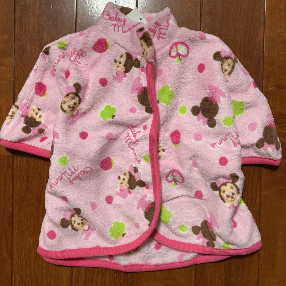 ふわふわ・ディズニー・ミニー・スリーパー・フリース・パジャマ・ピンク・90拍卖