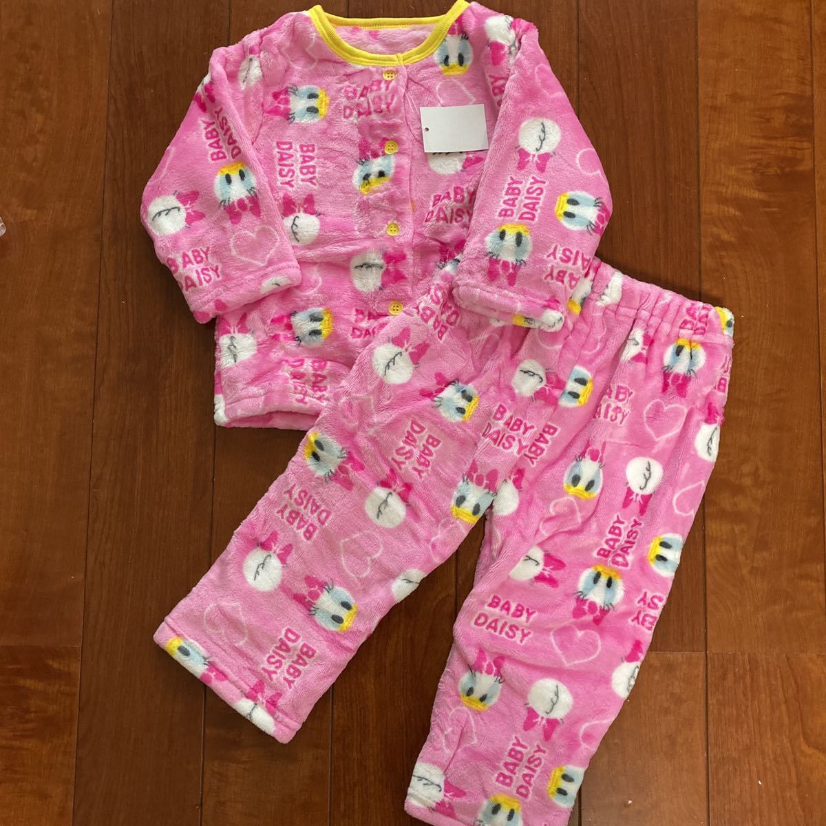 ふわふわ・ディズニー・デイジー・マイクロフリース・パジャマ・ピンク・90①拍卖