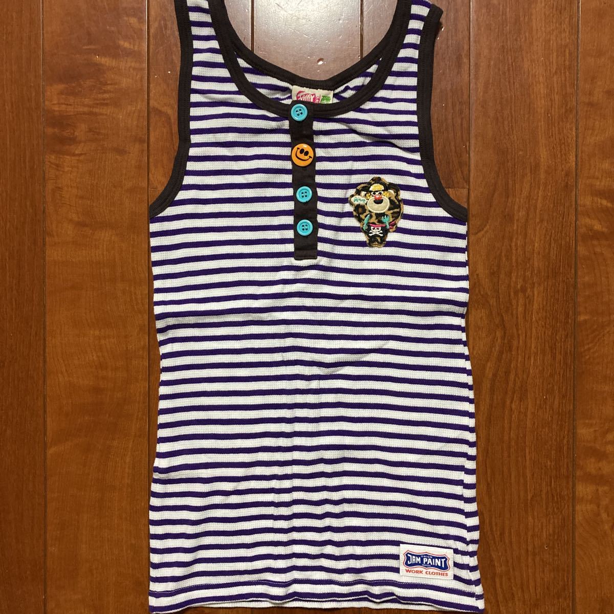 JAM・ジャム・タンクトップ・パープル系・柔らか生地・ワッフル生地・150・男女兼用拍卖