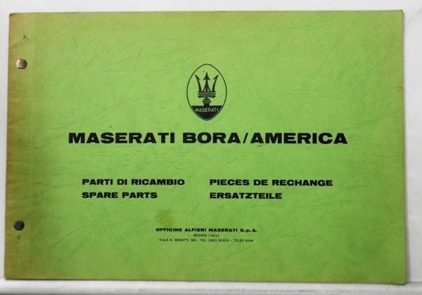 MASERATI BORA/AMERICA 1970s SPARE PARTS CATALGUE 追補版拍卖