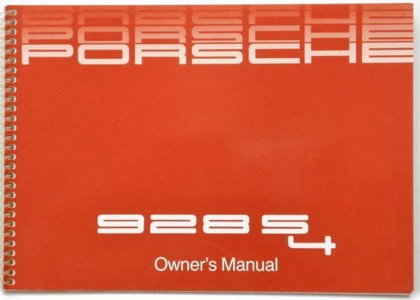 PORSCHE 928 S4 Owner's Manual 英語版 '1986拍卖