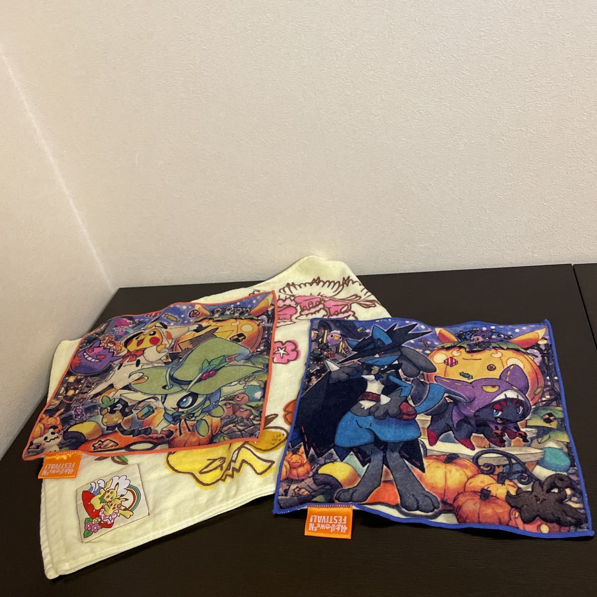 ポケモンセンター ハンド タオル ハンカチ 中古品 3枚 ポケモン ハロウィン 他拍卖