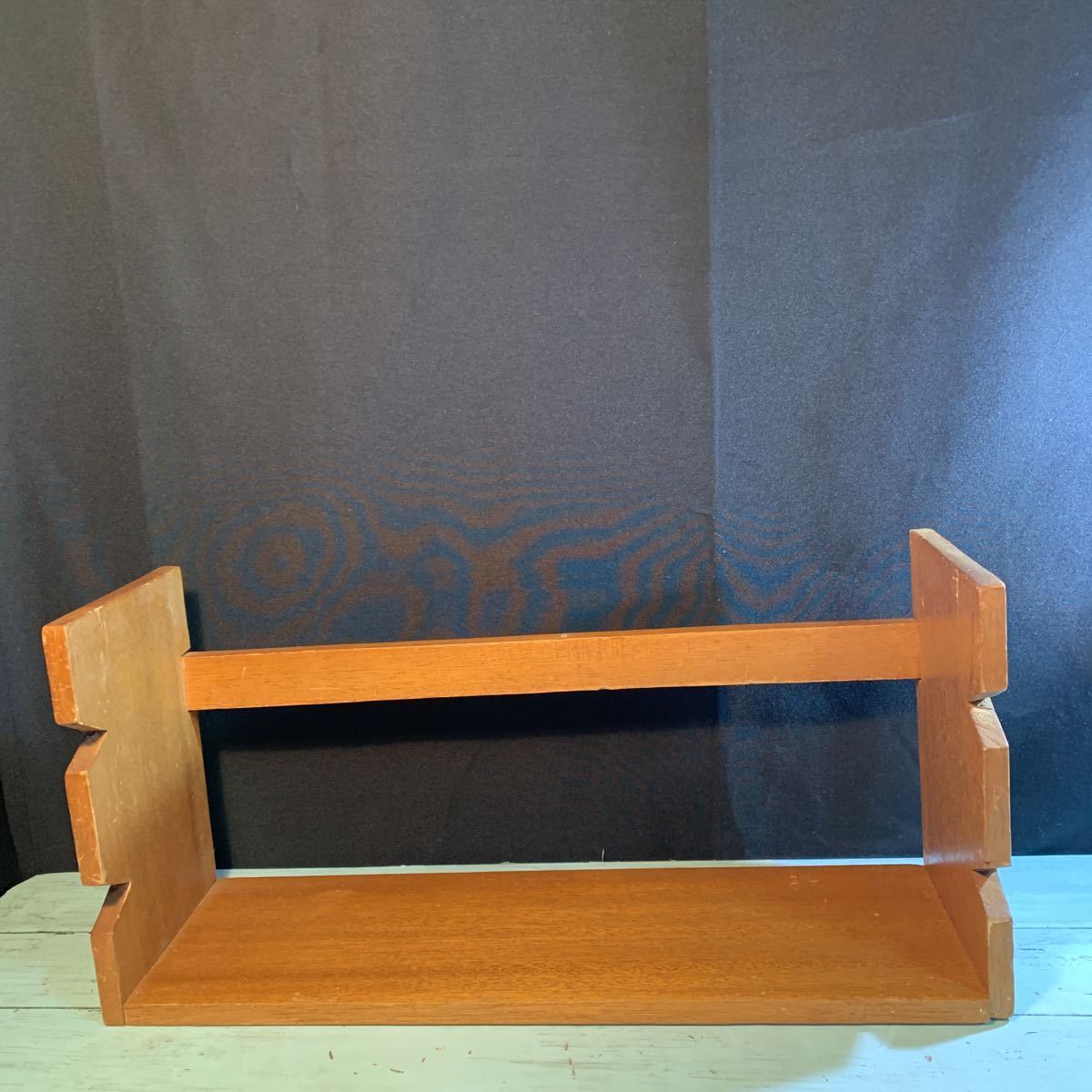 本棚 アンティーク 昭和レトロ 木製 ブックスタンド 本立て 古木 収納棚 ビンテージ 古道具 (5099)拍卖